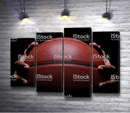 Баскетбольный мяч, макросъемка 