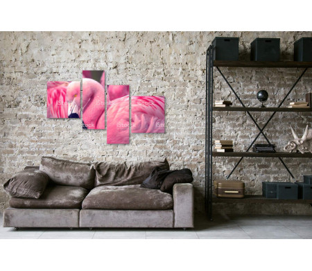 Розовый фламинго спит