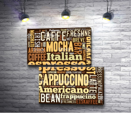 Плакат с видами кофейных напитков 