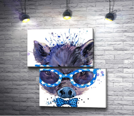 Свинка в синих очках 