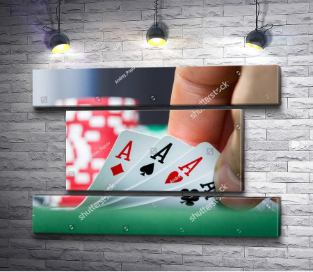 Комбинация Каре в покере из тузов