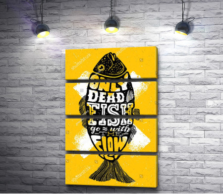 Мотивационный плакат "Dead Fish"