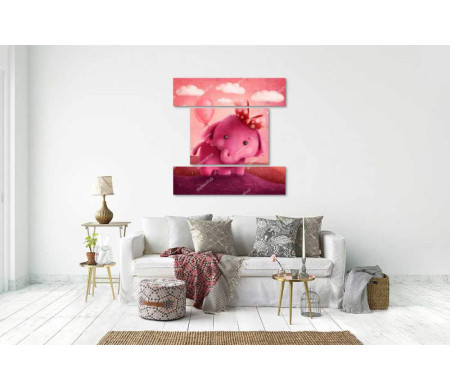 Розовый слоненок с шариком 