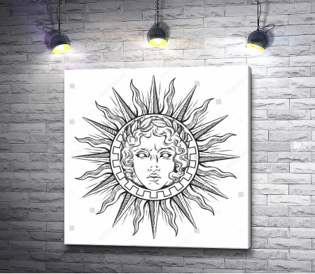 Солнце с лицом бога Аполлона