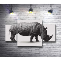 Текстурный носорог из полигонов 