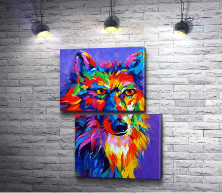 Волк в радужном окрасе 