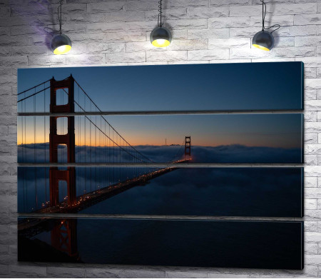 Мост Золотые Ворота (Golden Gate Bridge) на рассвете