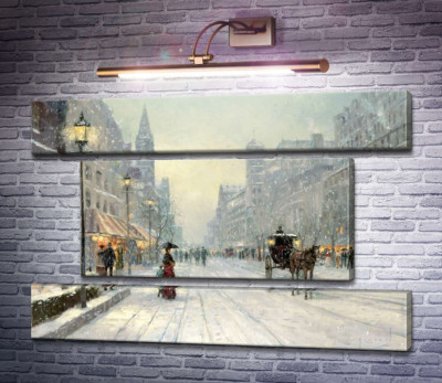 Зимний пейзаж, сумерки