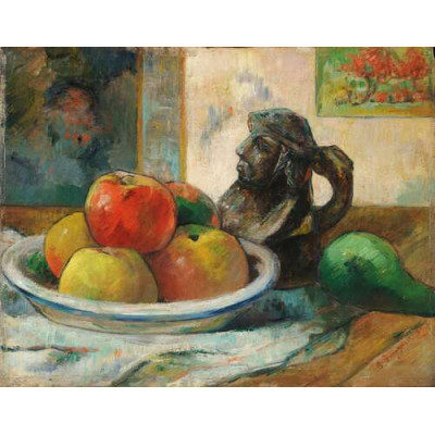 Яблоки, груши и горшок, 1889