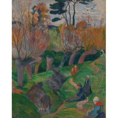 Ивы, Ле Пульдю (Пейзаж Бретани с коровами), 1889