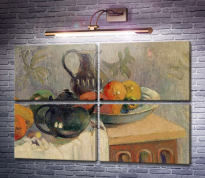 Чайник, кувшин и фрукты