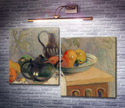 Чайник, глечик і фрукти