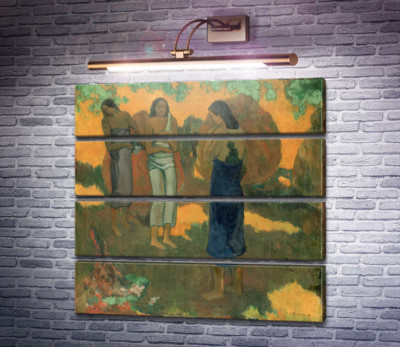 Три таїтянки на жовтому тлі