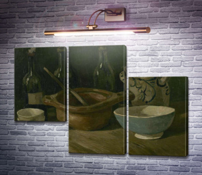 Натюрморт з трьома пляшками і глиняним посудом (Still Life with Three Bottles and Earthenware), 1884-85