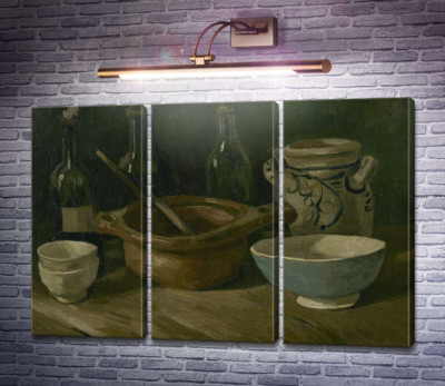 Натюрморт з трьома пляшками і глиняним посудом (Still Life with Three Bottles and Earthenware), 1884-85