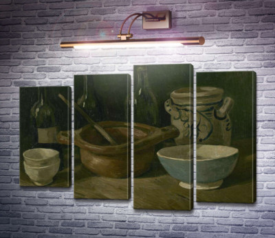 Натюрморт з трьома пляшками і глиняним посудом (Still Life with Three Bottles and Earthenware), 1884-85