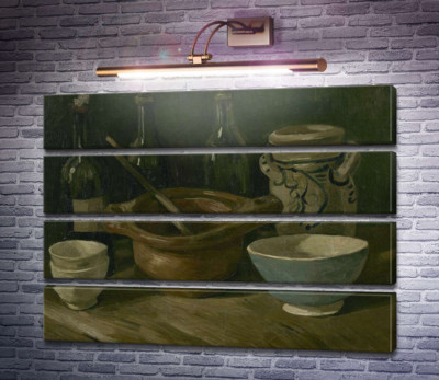 Натюрморт з трьома пляшками і глиняним посудом (Still Life with Three Bottles and Earthenware), 1884-85