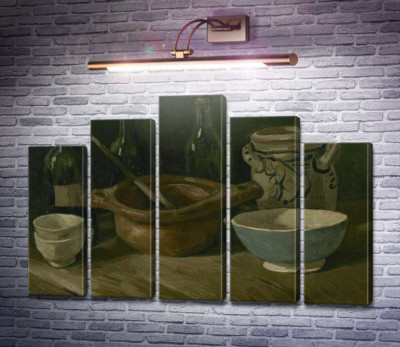Натюрморт з трьома пляшками і глиняним посудом (Still Life with Three Bottles and Earthenware), 1884-85