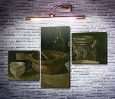 Натюрморт з трьома пляшками і глиняним посудом (Still Life with Three Bottles and Earthenware), 1884-85