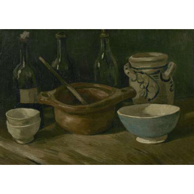 Натюрморт с тремя бутылками и глиняной посудой (Still Life with Three Bottles and Earthenware), 1884-85