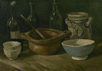 Натюрморт с тремя бутылками и глиняной посудой (Still Life with Three Bottles and Earthenware), 1884-85