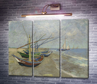 Рыбацкие лодки на пляже в Сан-Мари-де-ла-мер (Fishing Boats on the Beach at Les Saintes-Maries-de-la-Mer), 1888