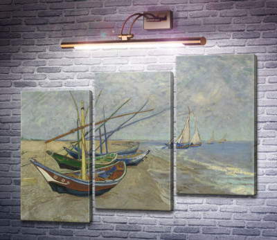 Рыбацкие лодки на пляже в Сан-Мари-де-ла-мер (Fishing Boats on the Beach at Les Saintes-Maries-de-la-Mer), 1888