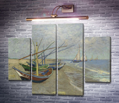 Рыбацкие лодки на пляже в Сан-Мари-де-ла-мер (Fishing Boats on the Beach at Les Saintes-Maries-de-la-Mer), 1888