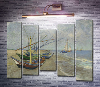 Рыбацкие лодки на пляже в Сан-Мари-де-ла-мер (Fishing Boats on the Beach at Les Saintes-Maries-de-la-Mer), 1888