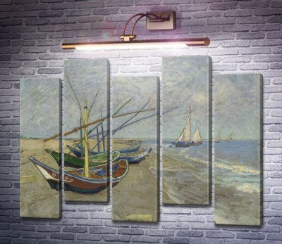 Рыбацкие лодки на пляже в Сан-Мари-де-ла-мер (Fishing Boats on the Beach at Les Saintes-Maries-de-la-Mer), 1888