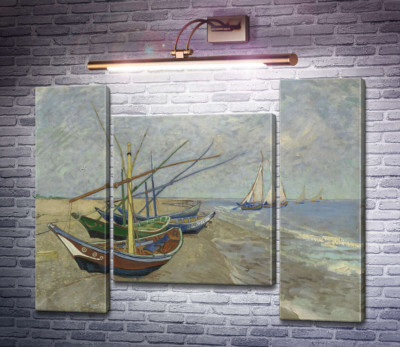 Рыбацкие лодки на пляже в Сан-Мари-де-ла-мер (Fishing Boats on the Beach at Les Saintes-Maries-de-la-Mer), 1888
