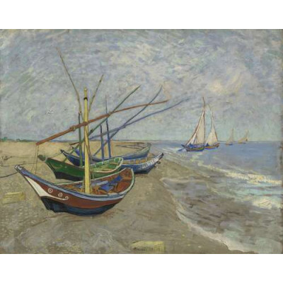 Рыбацкие лодки на пляже в Сан-Мари-де-ла-мер (Fishing Boats on the Beach at Les Saintes-Maries-de-la-Mer), 1888