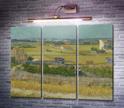 Сбор урожая в Ла Кро с Монтмажор на заднем плане (Harvest Landscape with Blue Cart), 1888