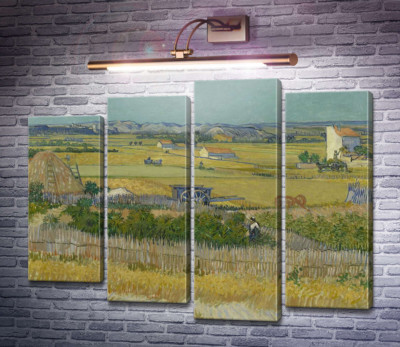 Сбор урожая в Ла Кро с Монтмажор на заднем плане (Harvest Landscape with Blue Cart), 1888