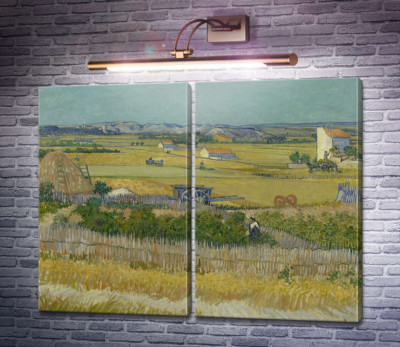 Збір врожаю в Ла Кро з Монтмажор на задньому плані (Harvest Landscape with Blue Cart), 1888