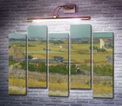 Сбор урожая в Ла Кро с Монтмажор на заднем плане (Harvest Landscape with Blue Cart), 1888
