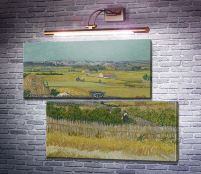 Сбор урожая в Ла Кро с Монтмажор на заднем плане (Harvest Landscape with Blue Cart), 1888