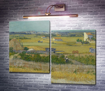 Сбор урожая в Ла Кро с Монтмажор на заднем плане (Harvest Landscape with Blue Cart), 1888