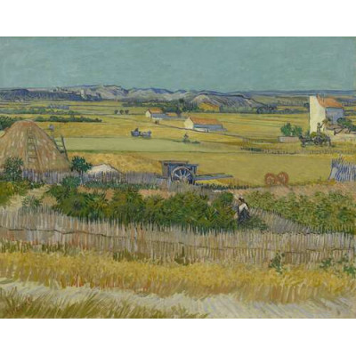 Збір врожаю в Ла Кро з Монтмажор на задньому плані (Harvest Landscape with Blue Cart), 1888