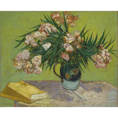 Натюрморт: ваза с олеандрами и книгами (Majolica Jar with Branches of Oleander), 1888