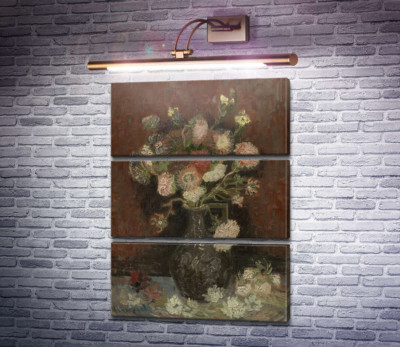 Ваза с китайскими астрами и гладиолусами (Vase with Chinese Asters and Gladioli), 1886