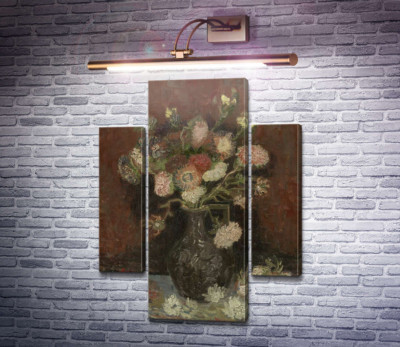Ваза з китайськими астрами і гладіолусами (Vase with Chinese Asters and Gladioli), 1886