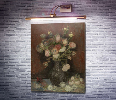 Ваза з китайськими астрами і гладіолусами (Vase with Chinese Asters and Gladioli), 1886