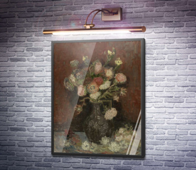 Ваза с китайскими астрами и гладиолусами (Vase with Chinese Asters and Gladioli), 1886
