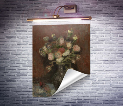 Ваза с китайскими астрами и гладиолусами (Vase with Chinese Asters and Gladioli), 1886