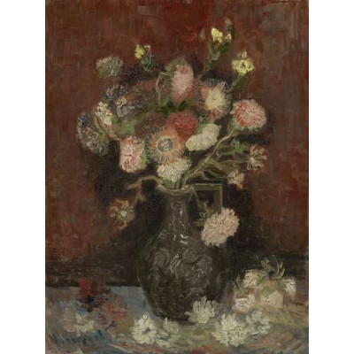 Ваза с китайскими астрами и гладиолусами (Vase with Chinese Asters and Gladioli), 1886
