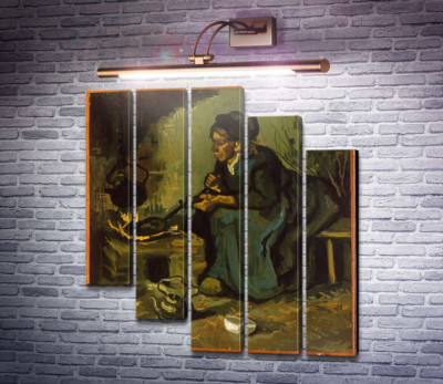 Крестьянка готовит у камина (Peasant Woman Cooking by a Fireplace), 1885