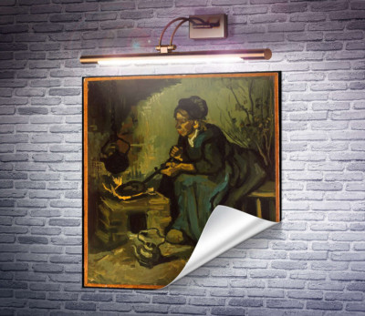 Селянка готує біля каміна (Peasant Woman Cooking by a Fireplace), 1885