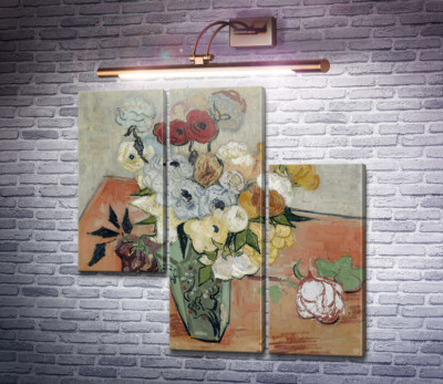 Натюрморт: японська ваза з трояндами і анемонами (Still Life - Japanese Vase with Roses and Anemones), 1890.