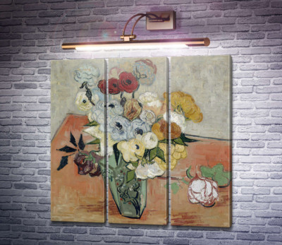 Натюрморт: японська ваза з трояндами і анемонами (Still Life - Japanese Vase with Roses and Anemones), 1890.